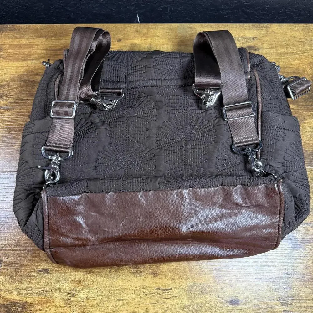 Petunia Pickle Bottom Boxy Backpack Brown Quilted Nylon Diaper Bag Womens‎ OS